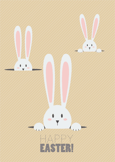 Free Printable Easter Cards 5x7 Bunnies Peeping