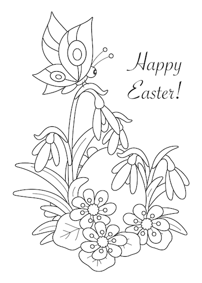 Free Printable Easter Cards 5x7 Coloring Egg Spring Flowers