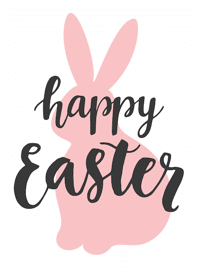 Free Printable Easter Cards 5x7 Pink Rabbit