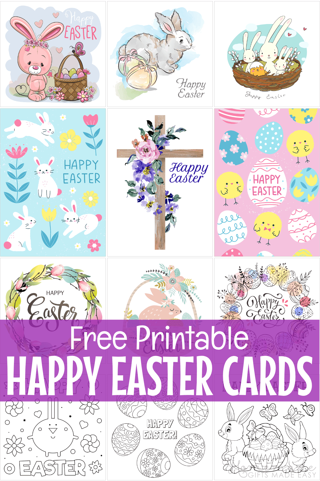 Spring Note Cards Easter Cards for Kids Easter Note Cards Easter Cards Easter Egg Card Easter Bunny Card Easter Basket Card