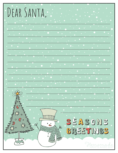 Free Printable Letter to Santa to Santa Christmas Trees