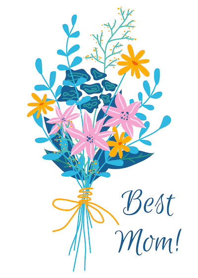 Free Printable Mothers Day Cards Best Mom Bouquet