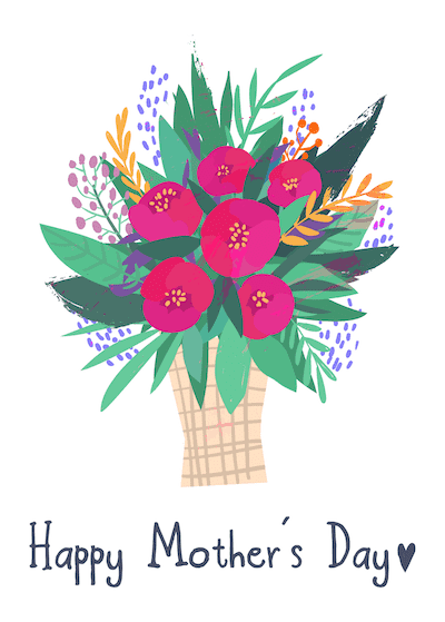 Free Printable Mothers Day Cards Bouquet Spring Flowers