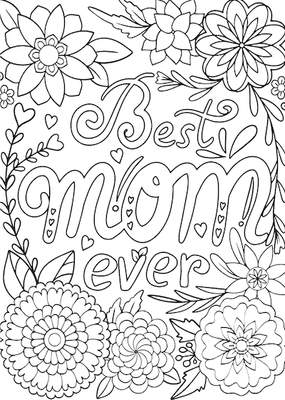 Free Printable Mothers Day Cards Flower Doodle