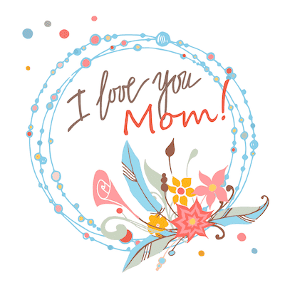 Free Printable Mothers Day Cards I Love You Mom Blue Pink Wreath