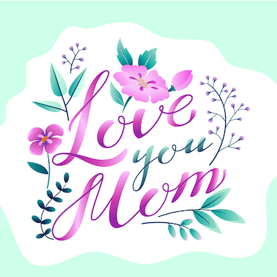 Free Printable Mothers Day Cards Love You Mom Purple Green