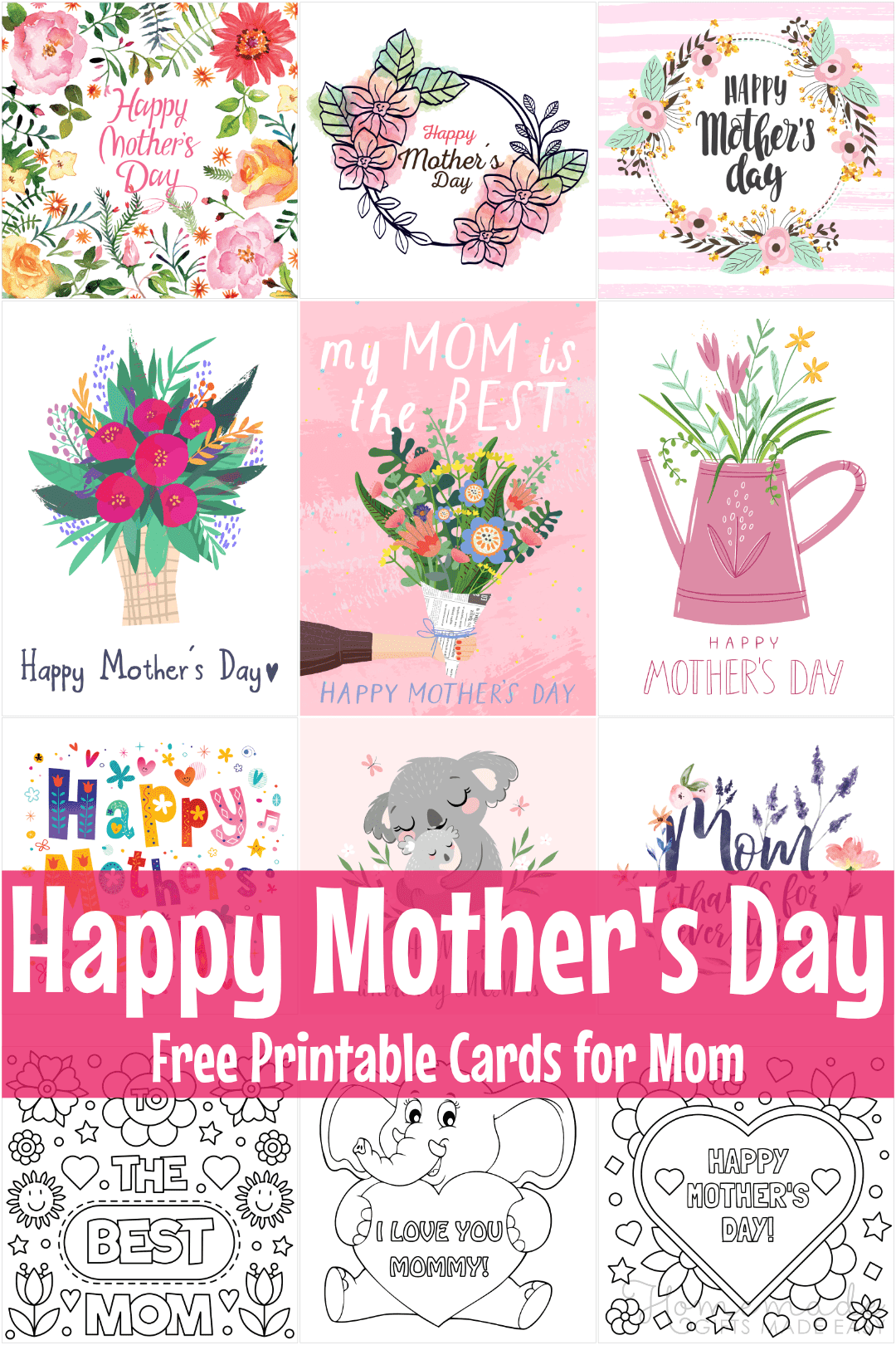 Tarjetas imprimibles gratis para el Día de la Madre's Day Cards