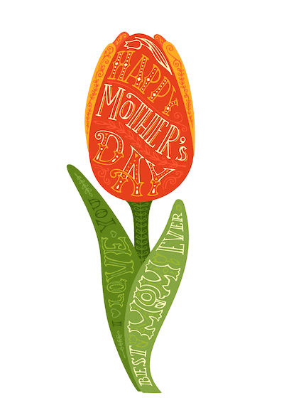 Free Printable Mothers Day Cards Tulip Wordart