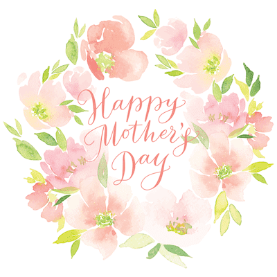 Free Printable Mothers Day Cards Watercolor Flower Wreath
