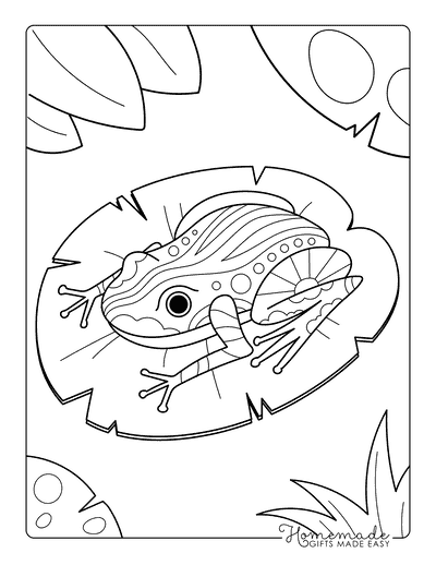 Frog Coloring Pages Cool Patterned Frog on a Lilypad Frog Coloring Pages Cool Patterned Frog on a Lilypad