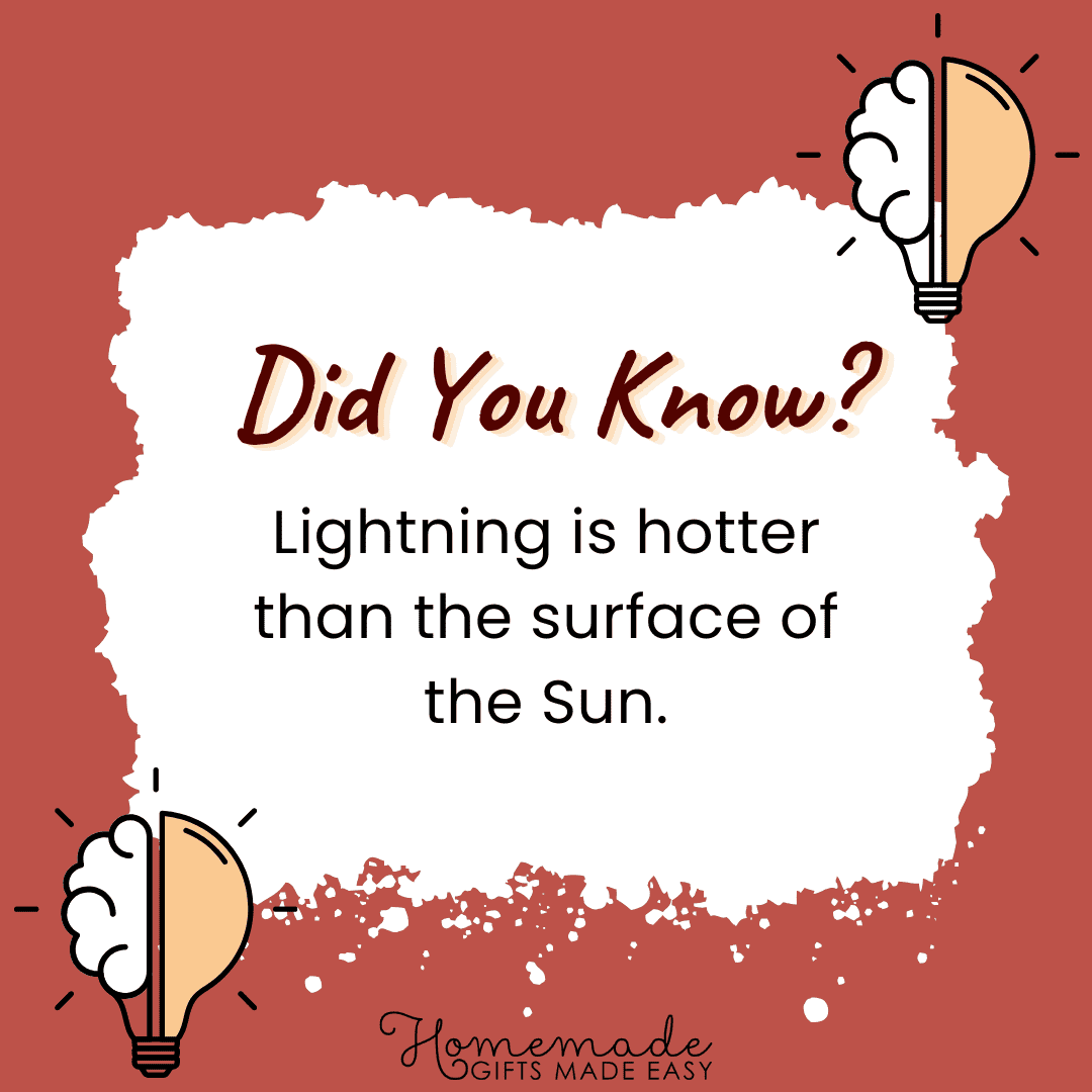 Fun Facts - Lightning is hotter than the surface of the sun.
