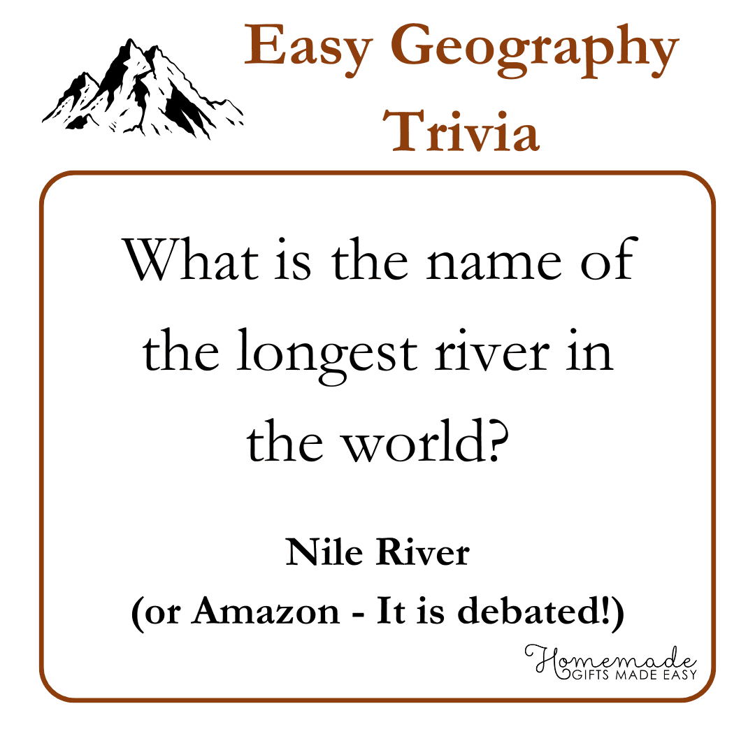 Geography Trivia Questions