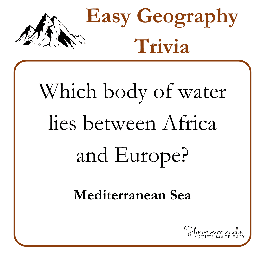 Geography Trivia Questions