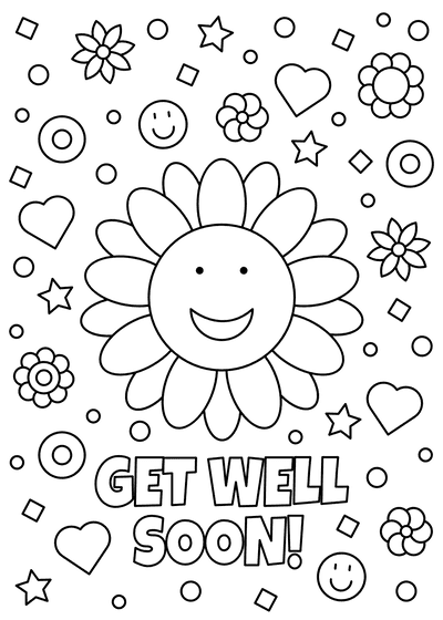Get Well Soon Card Coloring Pages
