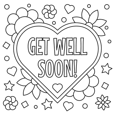 Get Well Soon Card Template With Teddy Bear And Flower Template