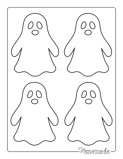 Ghost Templates Simple Halloween 4 Medium Ghost Outlines