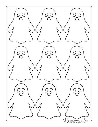 Ghost Templates Simple Halloween 9 Small Ghost Outlines