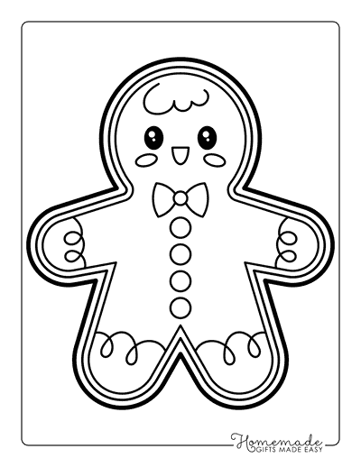 Gingerbread Coloring Pages Cute Simple Gingerbread Man Drawing