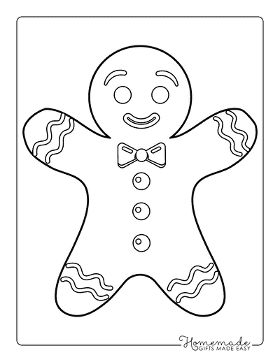 Gingerbread Coloring Pages Easy Gingerbread Man Outline