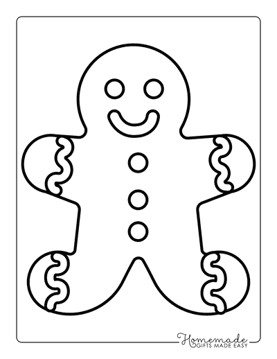 Gingerbread Coloring Pages Full Page Gingerbread Man Outline for Preschoolers