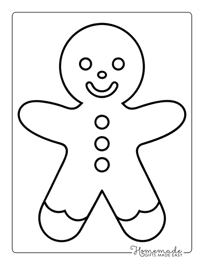 Gingerbread Coloring Pages Simple Gingerbread Man Outline for Preschoolers