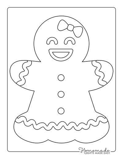 Gingerbread Man Girl Template Icing Large 1