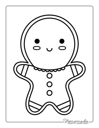 Gingerbread Man Template Cookie to Color