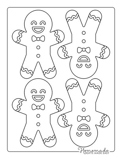 Gingerbread Man Template Cute Icing Small 4