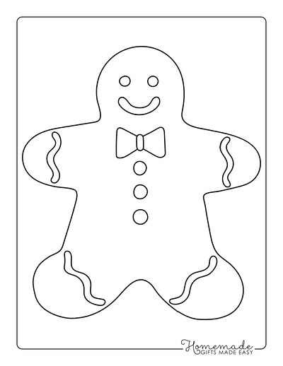 Gingerbread Man Template With Icing Large 1