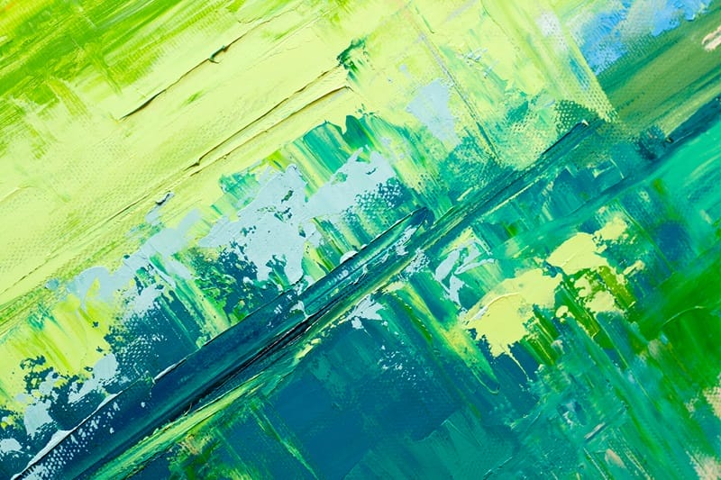 green and yellow make lime green abstract oil paint