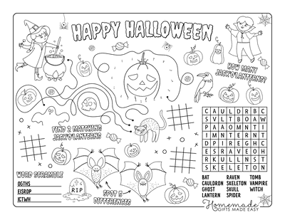 Halloween Coloring Pages Activity Sheet