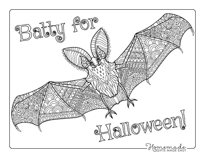 Halloween Coloring Pages Adult Bat Flying