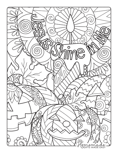 Halloween Coloring Pages for Adults Jesus Shine in Me