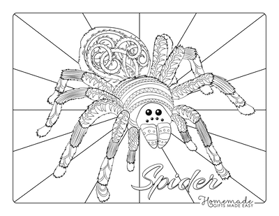 Halloween Coloring Pages Intricate Pattern Spider Adult