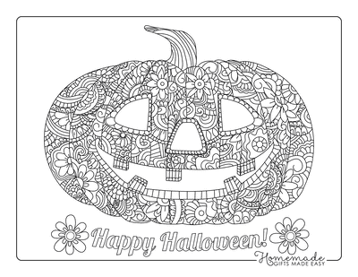 Halloween Coloring Pages Intricate Pumpkin