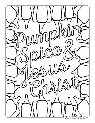 Halloween Coloring Pages Pumpkin Spice Jesus Christ