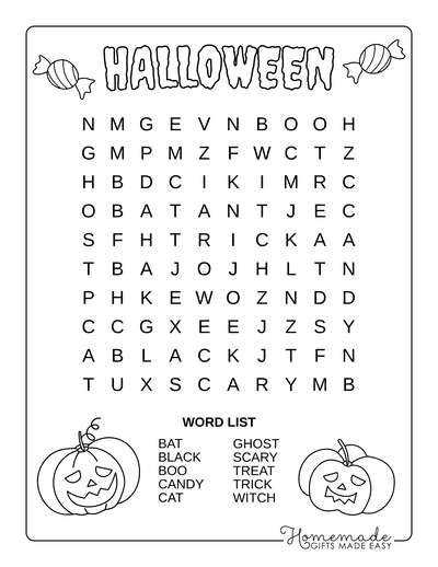Halloween Word Search