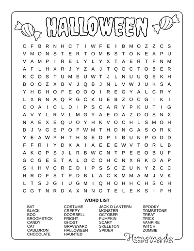 Best Free Printable Halloween Word Search Puzzles For Kids