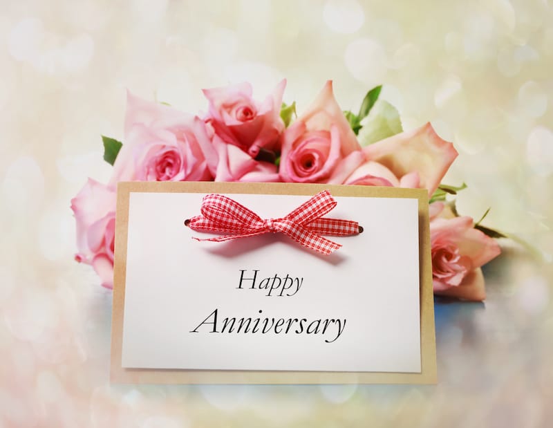 happy anniversary wishes card with roses mood image