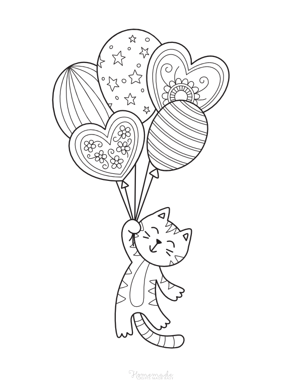 free cat coloring pages for kids adults