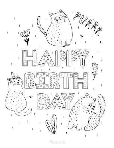 Free Happy Birthday Coloring Pages for Kids