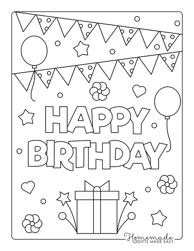 Top 75 best happy birthday coloring pages , 100% free printables
