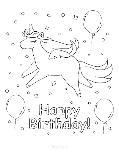 Happy Birthday Coloring Pages Unicorn Free Happy Birthday Coloring Pages For Kids