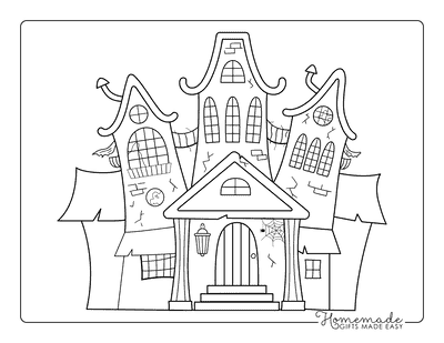 Haunted House Coloring Pages Simple Haunted House Outline to Color