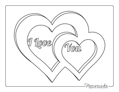Heart Coloring Pages 3d Interlocking Hearts