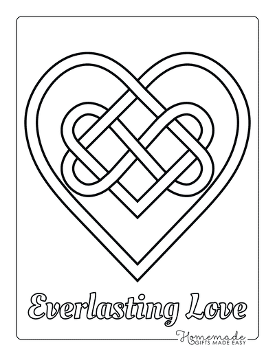 Heart Coloring Pages Celtic Hearts Knot