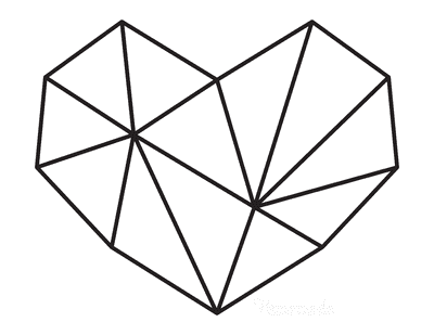 Heart Coloring Pages Geometric Heart 2