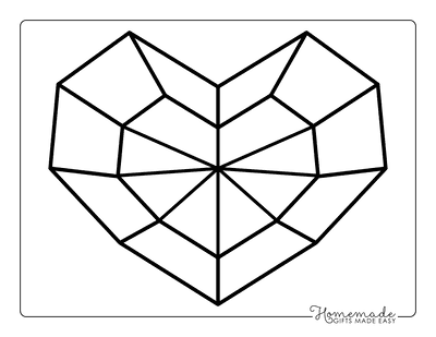 Heart Coloring Pages Geometric Heart 4