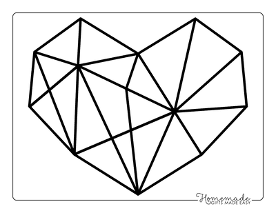 Heart Coloring Pages Geometric Heart 5