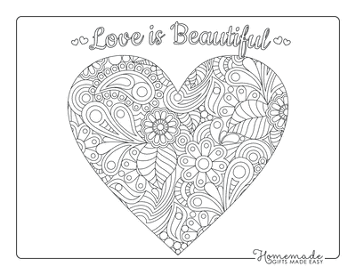 Heart Coloring Pages Intricate Heart Doodle for Adults